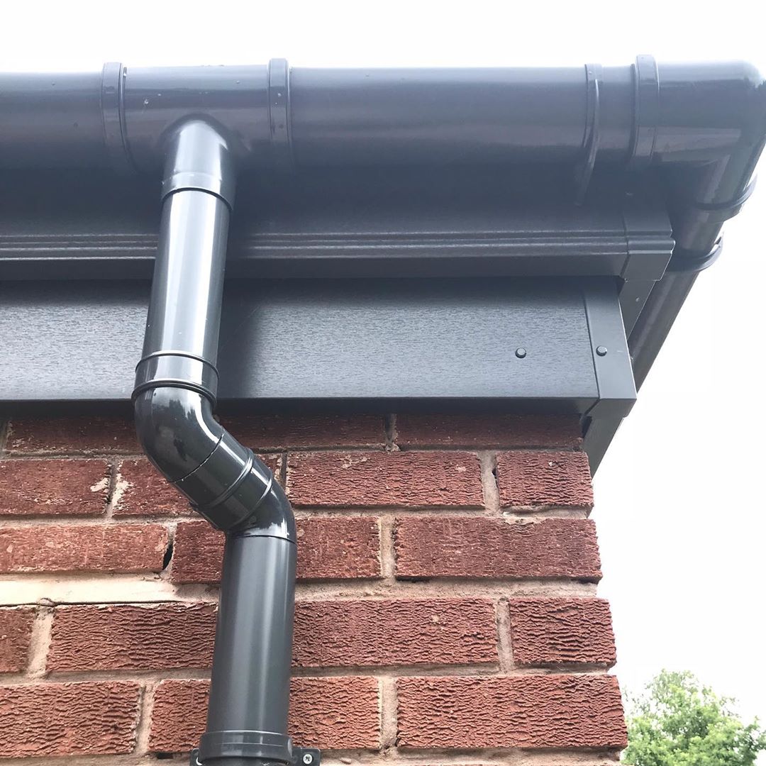 Upvc Anthracite Grey Fascia Boards And Guttering Installed In Tettenhall Wolverh Hometrim Uk